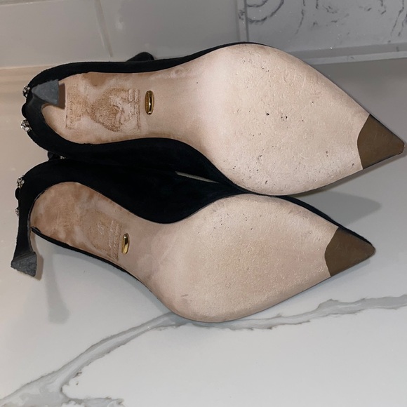 Sergio Rossi Black Suede Crystal Boots Size 37 - Picture 11 of 16
